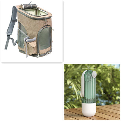 2 In 1 Pet Water Cup Segment Design Green Dog Walking Portable