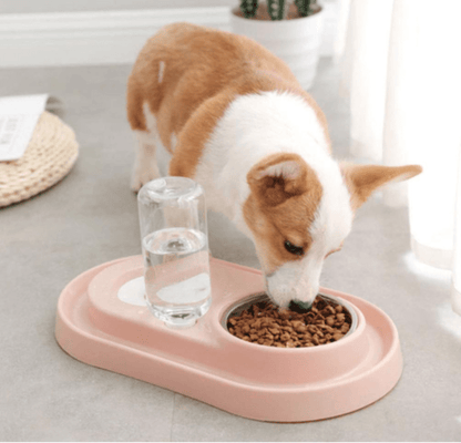 Automatic Pet Feeder and Water Dispenser with Double Stainless Steel Bowls