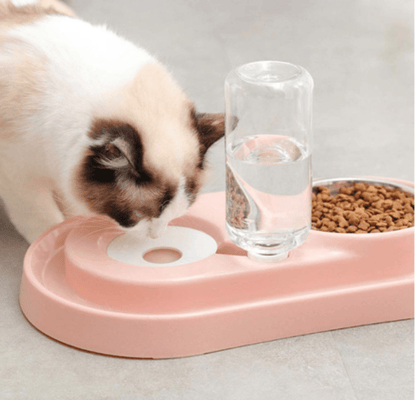 Automatic Pet Feeder and Water Dispenser with Double Stainless Steel Bowls