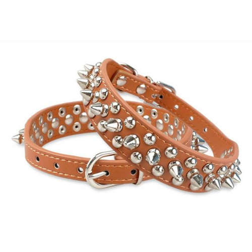 Spiked Studded Leather Dog Collar Rivets Pet Small Large Cat Pit Bull