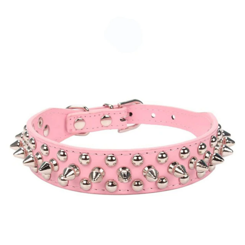 Spiked Studded Leather Dog Collar Rivets Pet Small Large Cat Pit Bull