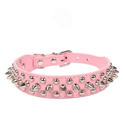 Spiked Studded Leather Dog Collar Rivets Pet Small Large Cat Pit Bull