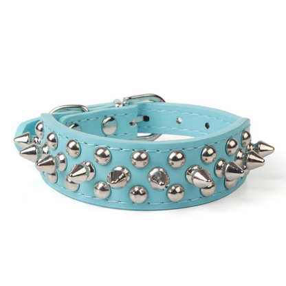 Spiked Studded Leather Dog Collar Rivets Pet Small Large Cat Pit Bull