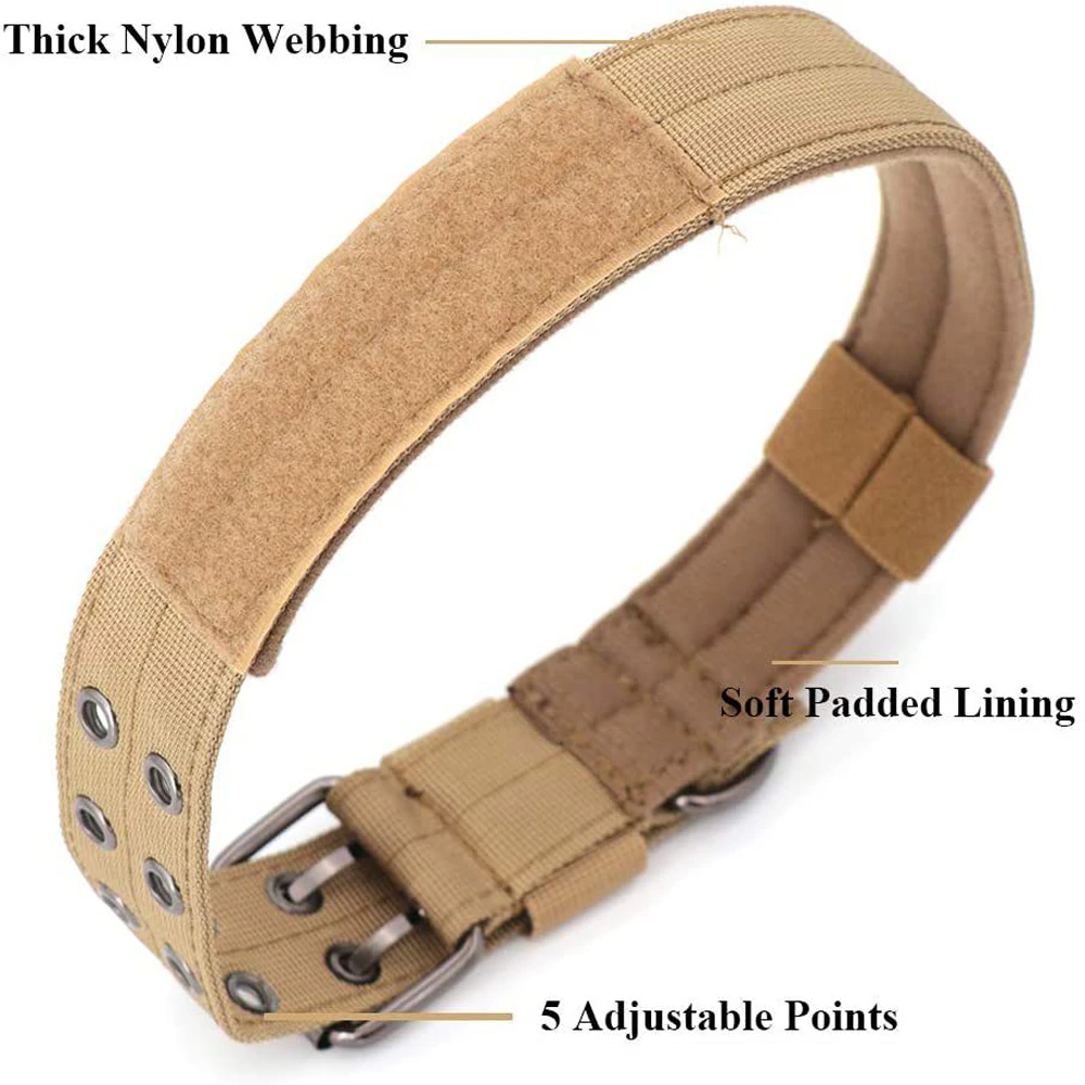 2" Wide Tactical Heavy Duty Nylon Large Dog Collar K9 Military With