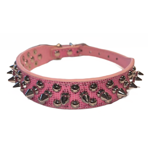 Spiked Studded Leather Dog Collar Rivets Pet Small Large Cat Pit Bull