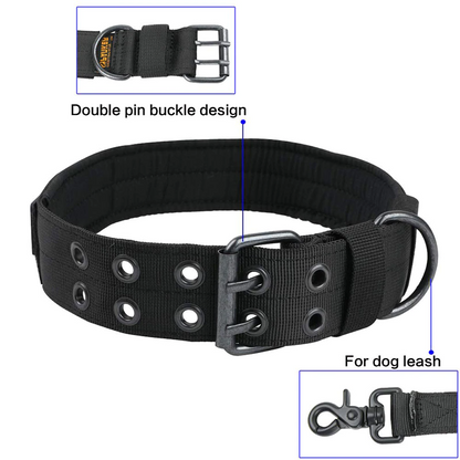 2" Wide Tactical Heavy Duty Nylon Large Dog Collar K9 Military With