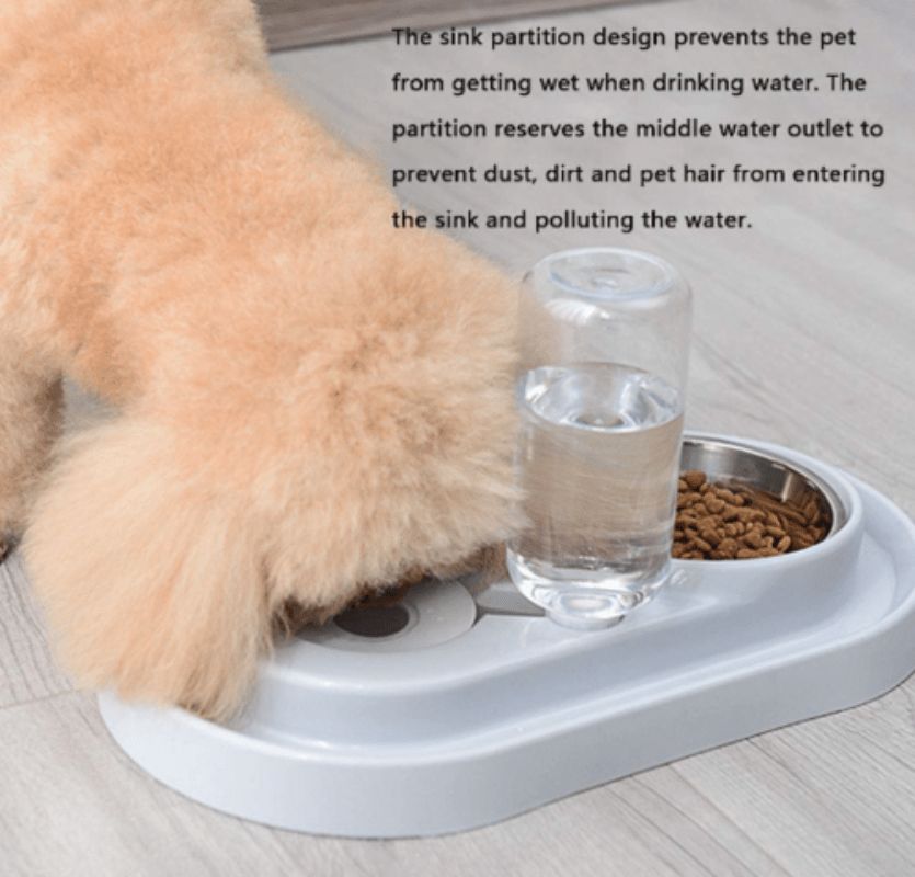 Automatic Pet Feeder and Water Dispenser with Double Stainless Steel Bowls