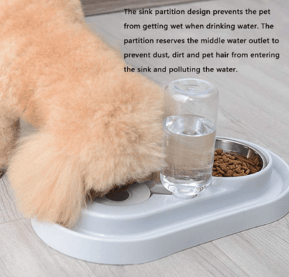 Automatic Pet Feeder and Water Dispenser with Double Stainless Steel Bowls
