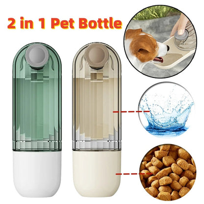 2 In 1 Pet Water Cup Segment Design Green Dog Walking Portable
