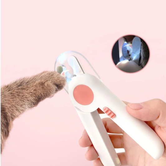LED pet nail clipper trimmer in pink
