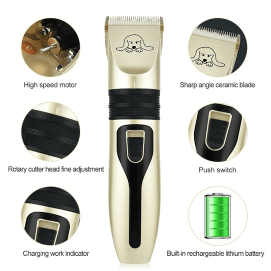 Rechargeable pet hair clipper set for dogs and cats