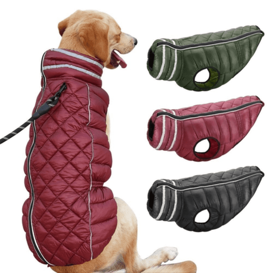 Reflective Waterproof Dog Jacket – Warm Winter Coat for Large Dogs