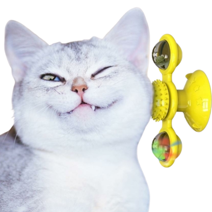 Whirling LED Windmill Cat Toy with Catnip Balls