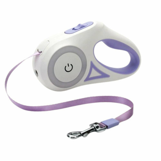 LED retractable dog leash front view